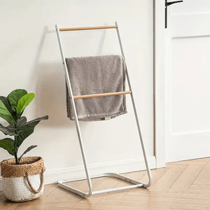 3-Tier Freestanding White Metal Rack for Towels