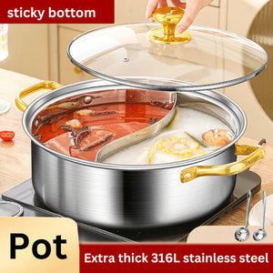 Dutch Hot Pot Stainless Steel Double-Handed Pot