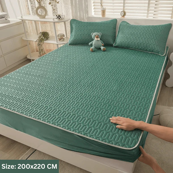 Pure Comfort Natural Latex Mat With 2 Pillow Cover (DARK GREEN)