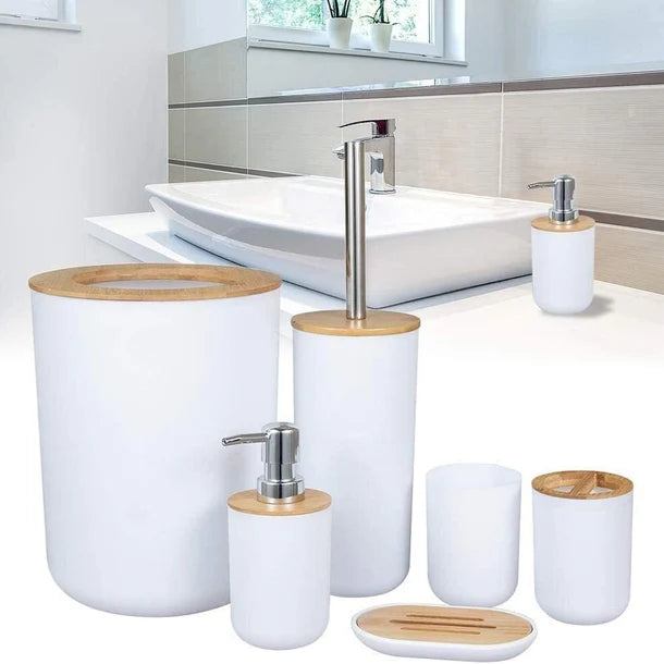 luxury 8-Piece White Bathroom Accessories Set