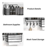 Wall-Mounted Metal Towel Storage Rack