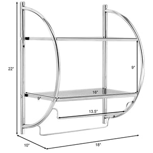 2-Tier Wall-Mounted Bathroom Shelf