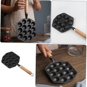 Cast Iron Appe Maker with Wooden Handle