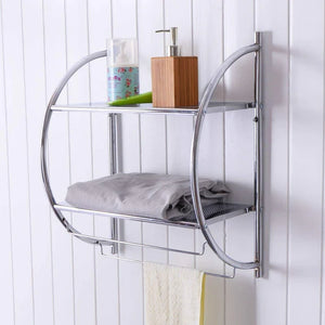 2-Tier Wall-Mounted Bathroom Shelf