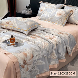 Ice Silk Elegance Comfort Quilt Set (Style-2)