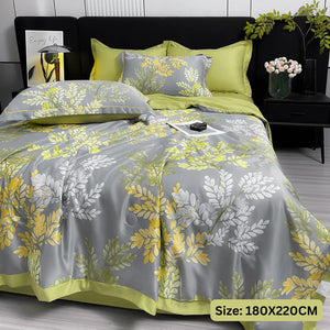 Ice Silk Elegance Comfort Quilt Set (Style-4)