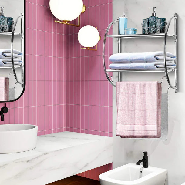 2-Tier Wall-Mounted Bathroom Shelf