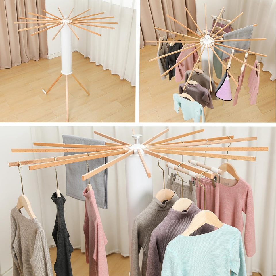 360-Degree Rotating Laundry Drying Rack