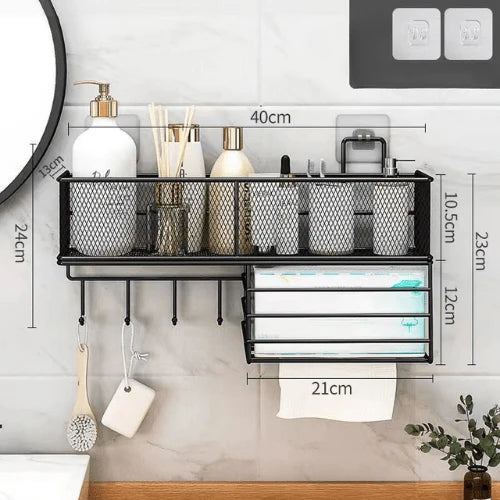 Wall-Mounted Metal Towel Storage Rack